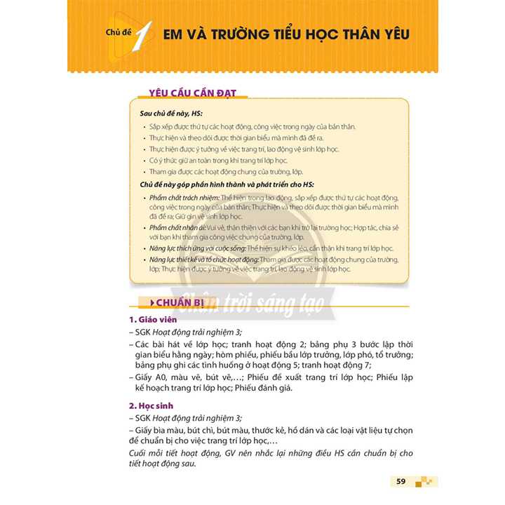 Sách giáo viên (SGV) - Hoạt Động Trải Nghiệm Lớp 3 Chân trời sáng tạo