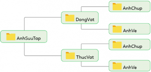 Nếu xóa thư mục DongVat thì những thư mục nào sẽ bị xóa trong cây thư mục sau đây?